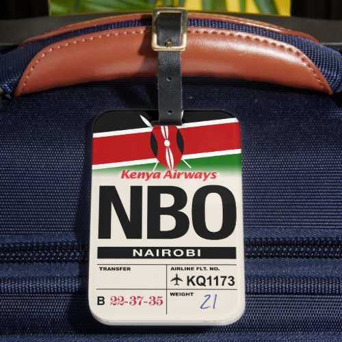 Nairobi NBO Kenya Airline Luggage Tag