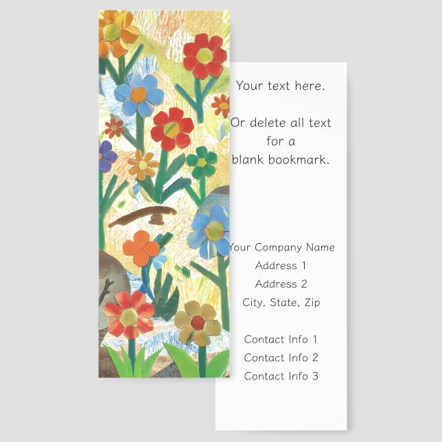 Naive Art Wildflowers Business Promotional  Bookmarks (Front & Back)
