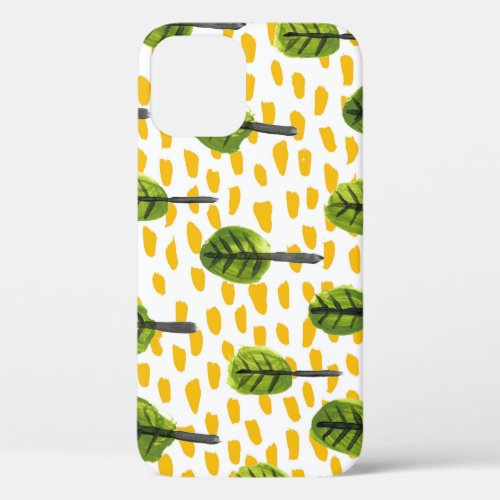 Naive Green Black Tree Pattern iPhone 12 Case