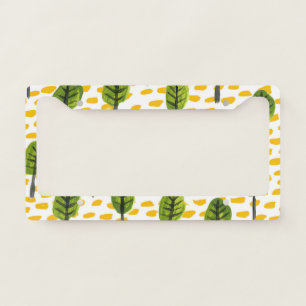 Naive Green Black Tree Pattern License Plate Frame