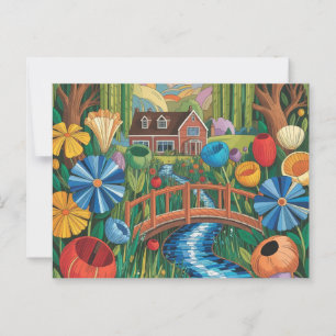 NAIVE ILLUSTRATION postcard