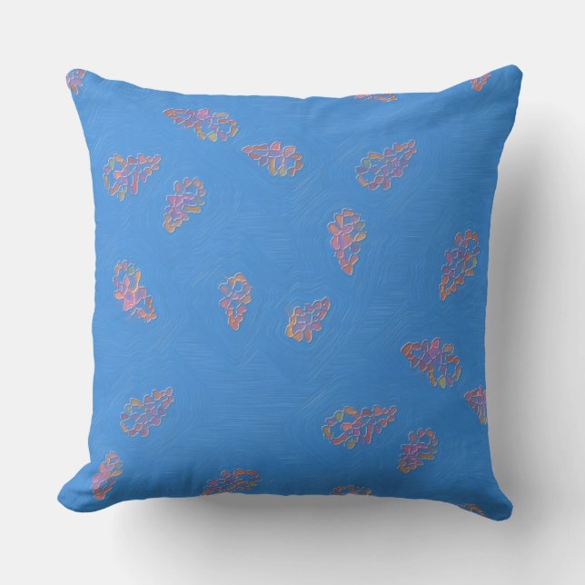 Naive Painted Autumn Sky Throw Pillow (Front)