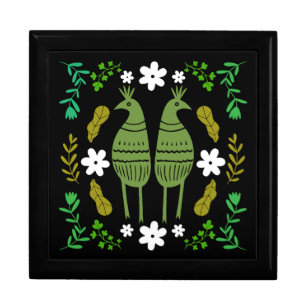 Naïve Rustic Nature Bird Folk Art Gift Box