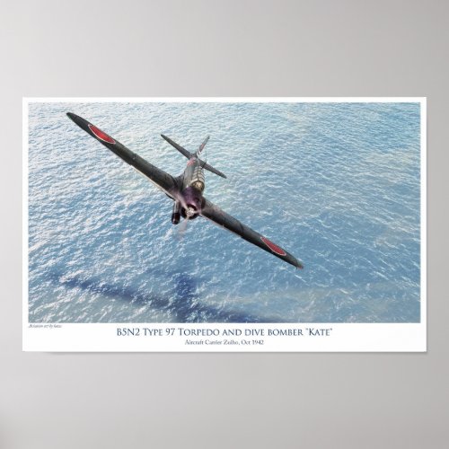 Nakajima B5N1 Kate torpedo bomber Poster