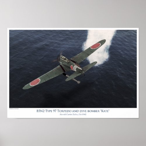 Nakajima B5N1 Kate torpedo bomber Poster