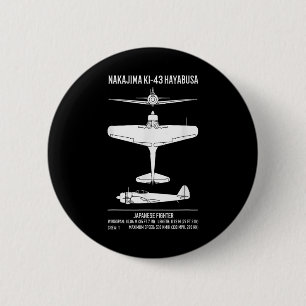 Nakajima Ki-43 Hayabusa Japanese Fighter Plane Button