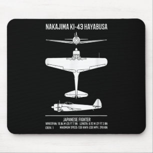 Nakajima Ki-43 Hayabusa Japanese Fighter Plane Mouse Pad