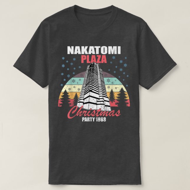 Nakatomi Plaza Christmas Party 1988 Funny Xmas Vin T-Shirt (Design Front)
