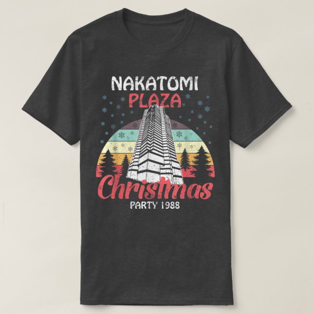 Nakatomi Plaza Christmas Party 1988 Funny Xmas Vin T-Shirt (Design Front)