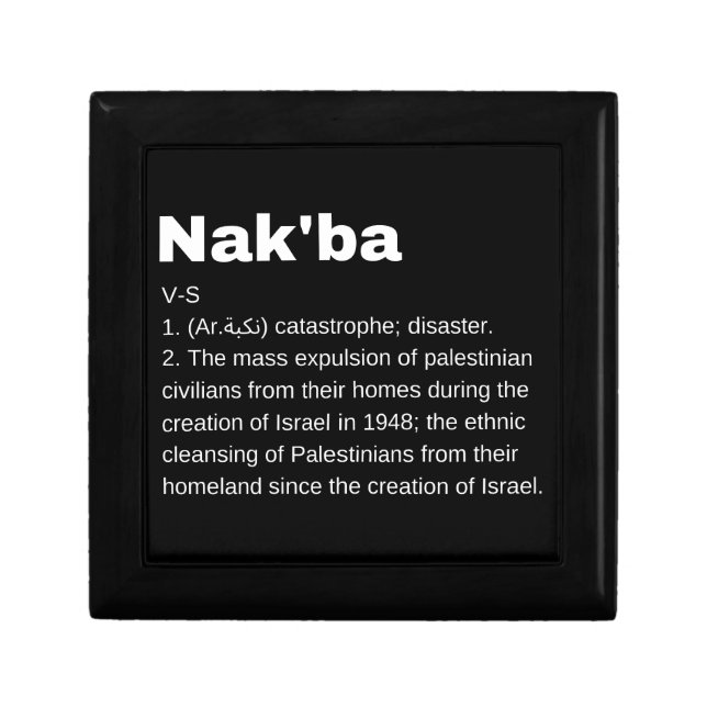 Nakba Meaning design Nakba  Definition text Gift Box (Front)