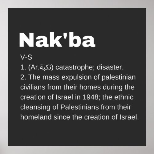 Nakba Meaning design Nakba  Definition text Poster