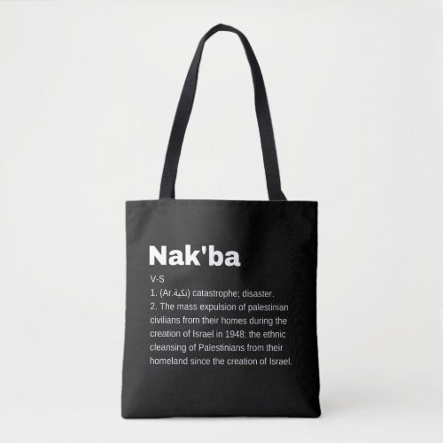 Nakba Meaning design Nakba  Definition text Tote Bag