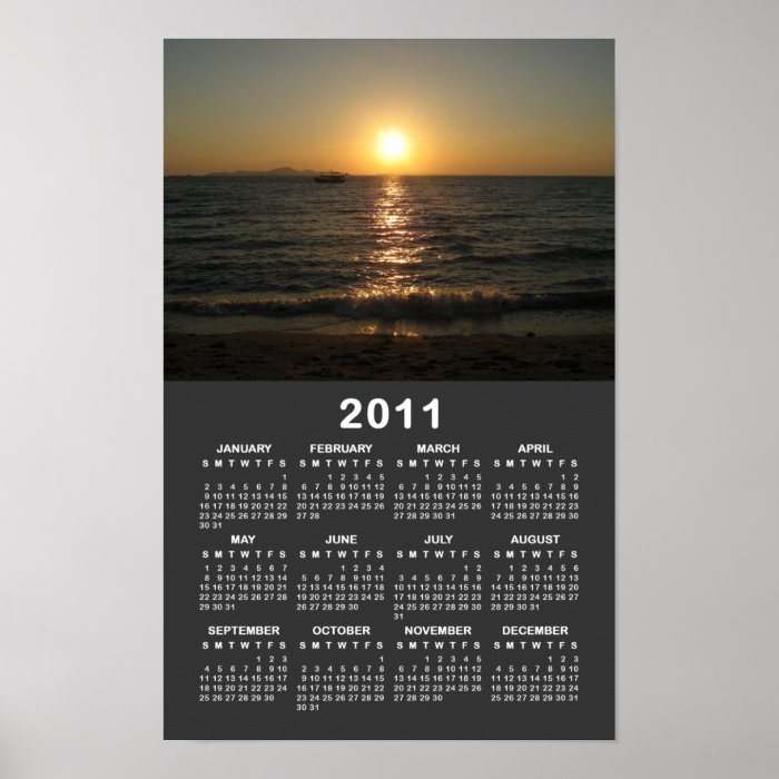 Naklua Beach Sunset 2011 CalendarThailand Print