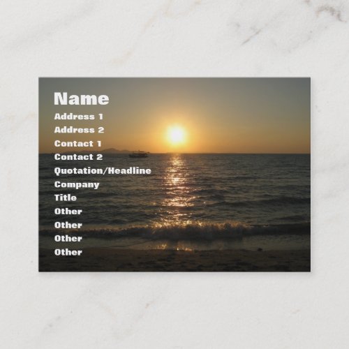 Naklua Beach Sunset  Pattaya Chonburi Thailand Business Card