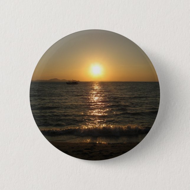 Naklua Beach Sunset .. Pattaya, Chonburi, Thailand Button (Front)