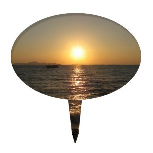 Naklua Beach Sunset .. Pattaya, Chonburi, Thailand Cake Topper