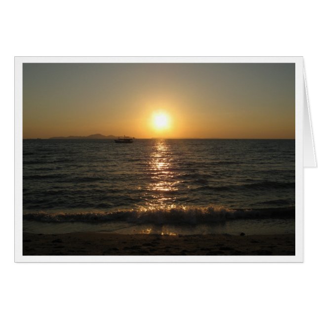 Naklua Beach Sunset .. Pattaya, Chonburi, Thailand Cards (Front Horizontal)