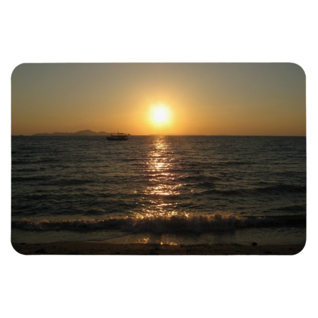 Naklua Beach Sunset .. Pattaya, Chonburi, Thailand Magnet (Horizontal)