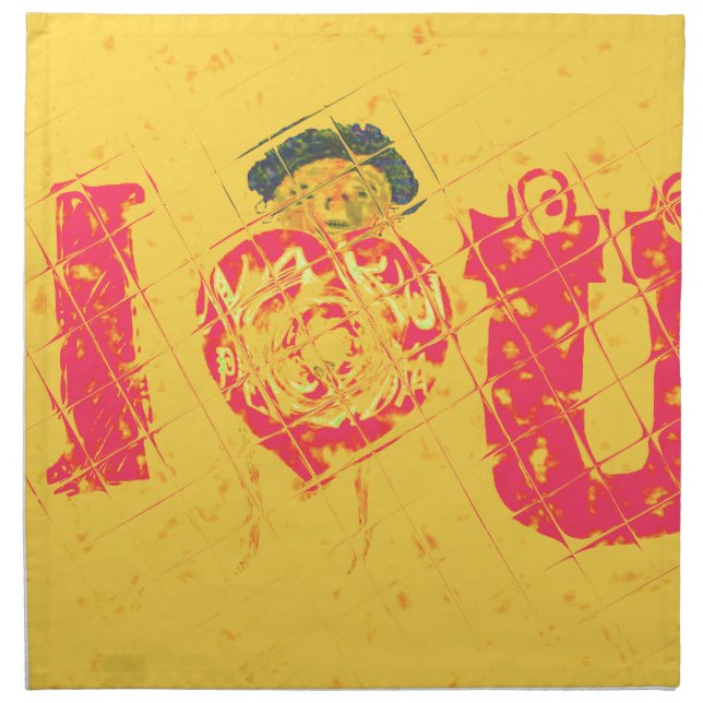 Nakupenda - I Love U Swahili Word Text Meaning Art Napkin (Front)