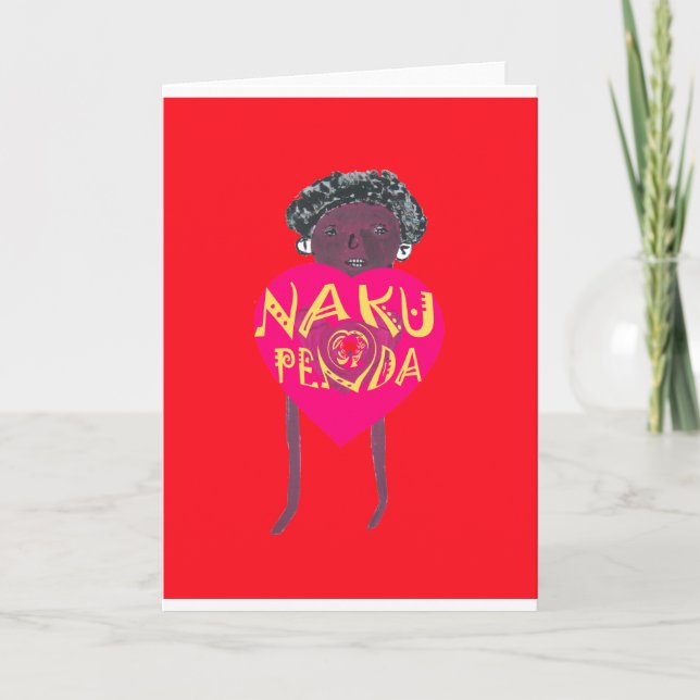Nakupenda Love Art – Swahili Heart Design Card (Front)