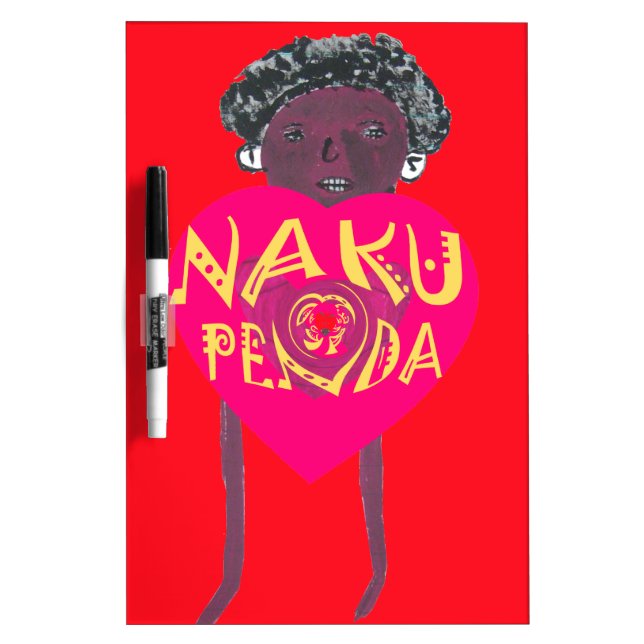 Nakupenda Love Art – Swahili Heart Design Dry Erase Board (Front)