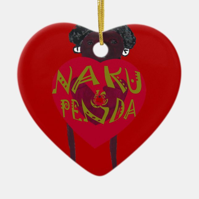  Nakupenda Sana Art Print  Swahili Design Ceramic Ornament (Front)
