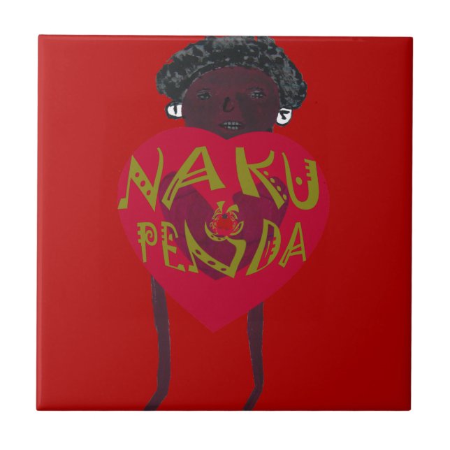  Nakupenda Sana Art Print  Swahili Design Tile (Front)