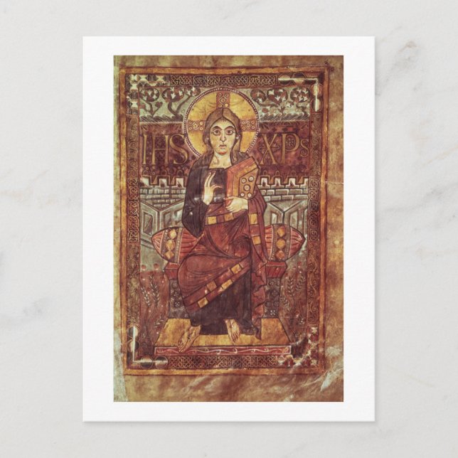 NAL 1203 fol.3 Christ in Majesty, from the Godesca Postcard (Front)