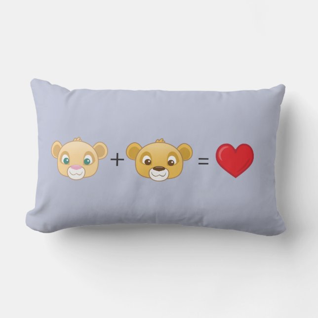 Nala+Simba=Love Lumbar Pillow (Front)
