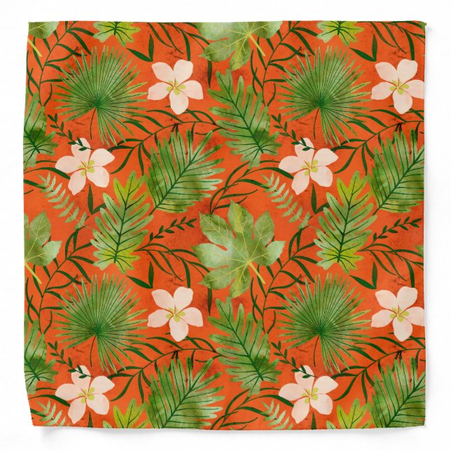 Nalani Hawaiian Tropical Garden Coral Bandana (Front)