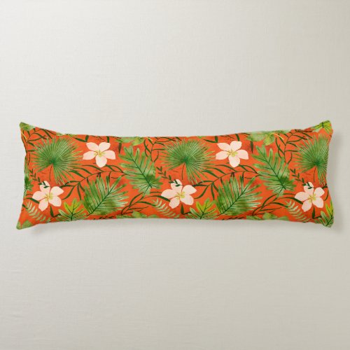 Nalani Hawaiian Tropical Garden Coral Body Pillow