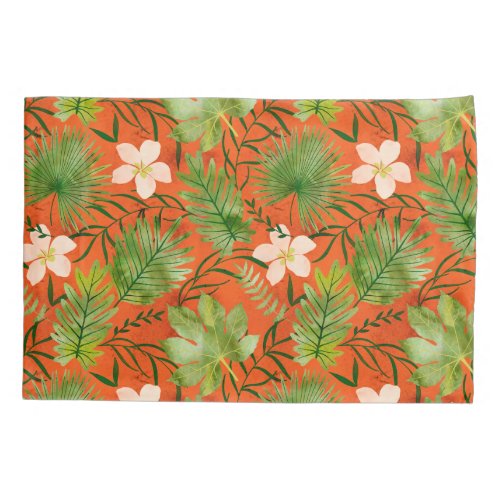 Nalani Hawaiian Tropical Garden Coral Pillow Case