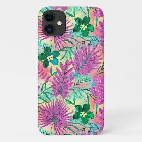 Nalani Hawaiian Tropical Garden Fuchsia iPhone 11 Case