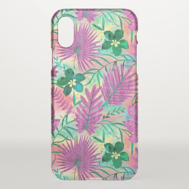 Nalani Hawaiian Tropical Garden Fuchsia Uncommon iPhone Case (Back)
