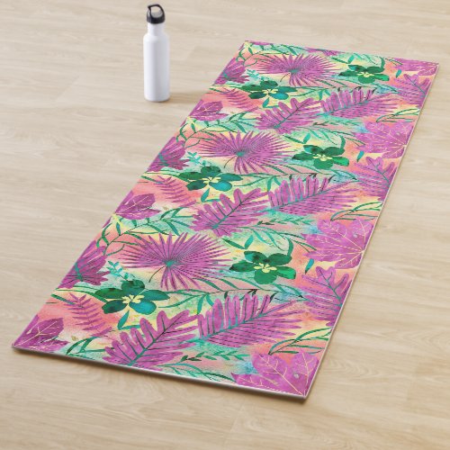 Nalani Hawaiian Tropical Garden Reverses Fuchsia Yoga Mat