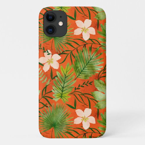 Nalani Hawaiian Tropical Garden Tangerine iPhone 11 Case