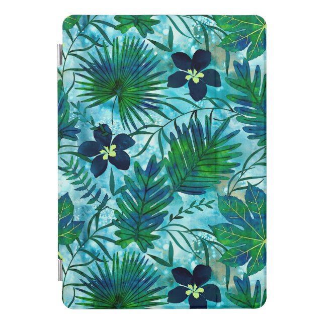 Nalani Hawaiian Tropical Garden Teal iPad Pro Cover (Front)