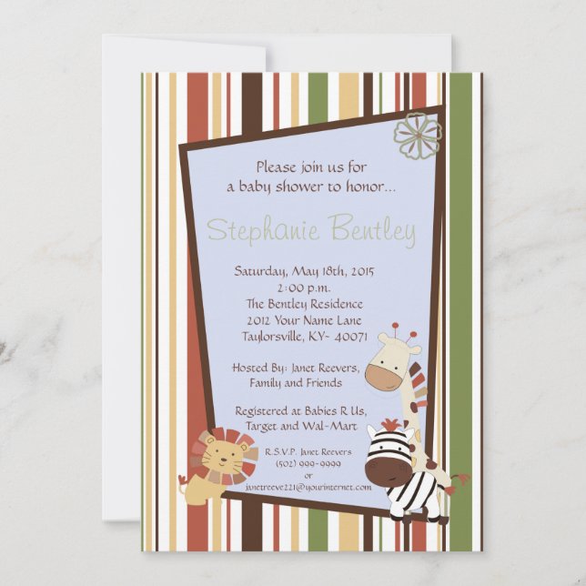 Nali Jungle  5x7 invitation (Front)