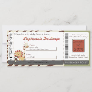 Nali Jungle Zoo Animal Lion Baby Shower Invitation