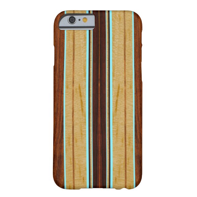 Nalu Hou Faux Koa Wood Surfboard Case-Mate iPhone Case (Back)