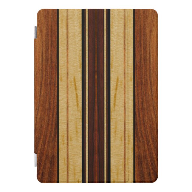 Nalu Hou Faux Koa Wood Surfboard iPad Smart Cover (Front)