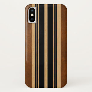 Nalu Lua Faux Koa Wood Surfboard Black iPhone X Case