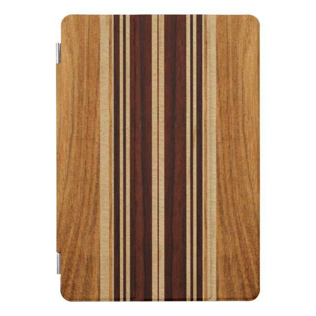 Nalu Lua Faux Koa Wood Surfboard iPad Smart Cover (Front)