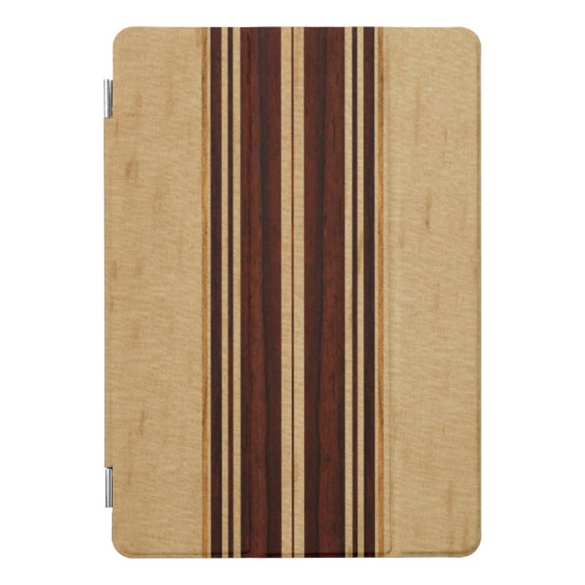 Nalu Lua Faux Koa Wood Surfboard iPad Smart Cover (Front)