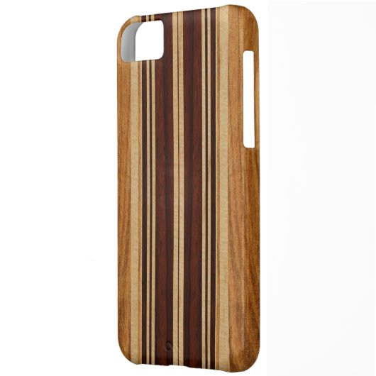Nalu Lua Faux Koa Wood Surfboard iPhone 5 Cases (Back Left)