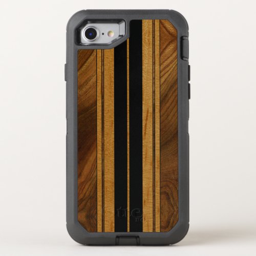 Nalu Mua Faux Koa Wood Surfboard OtterBox Defender iPhone SE87 Case
