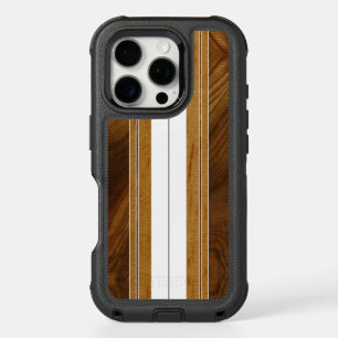 Nalu Mua Faux Koa Wood Surfboard iPhone 16 Pro Case