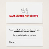 NAM-MYOHO-RENGE-KYO Meeting Invitation Card (Front & Back)