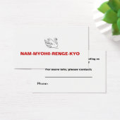NAM-MYOHO-RENGE-KYO Meeting Invitation Card (Desk)