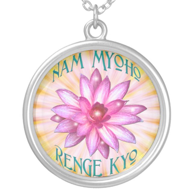 Nam Myoho Renge Kyo with Lotus Flower Necklace (Front)